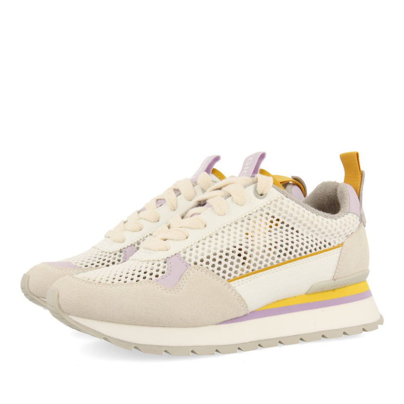 SNEAKERS BLANCAS CON TEJIDO DE REJILLA PARA MUJER VAMO
