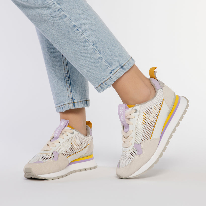 SNEAKERS BLANCAS CON TEJIDO DE REJILLA PARA MUJER VAMO