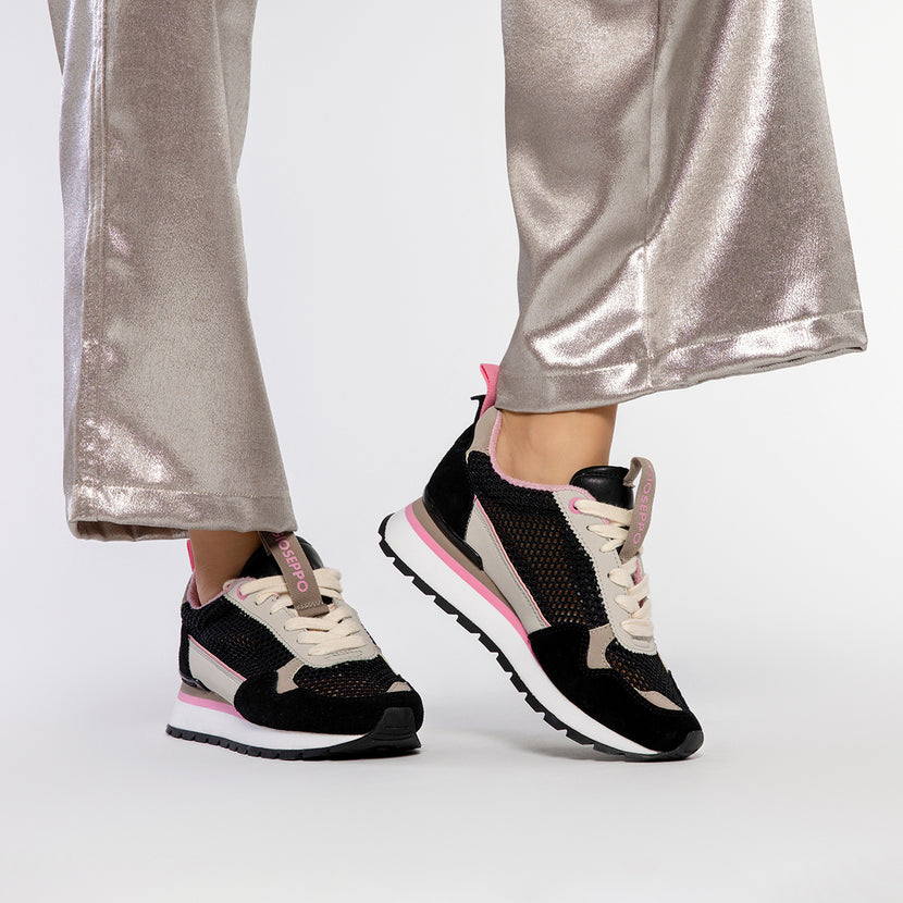 SNEAKERS NEGRAS CON TEJIDO DE REJILLA PARA MUJER VAMO