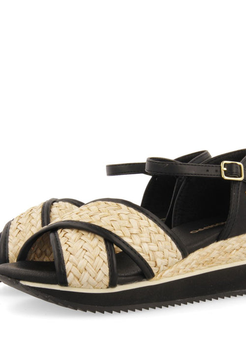 SANDALIAS DEPORTIVAS NEGRAS CON CUÑA PARA MUJER RINSEY