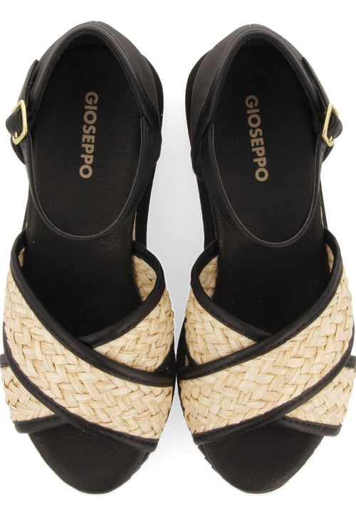 SANDALIAS DEPORTIVAS NEGRAS CON CUÑA PARA MUJER RINSEY