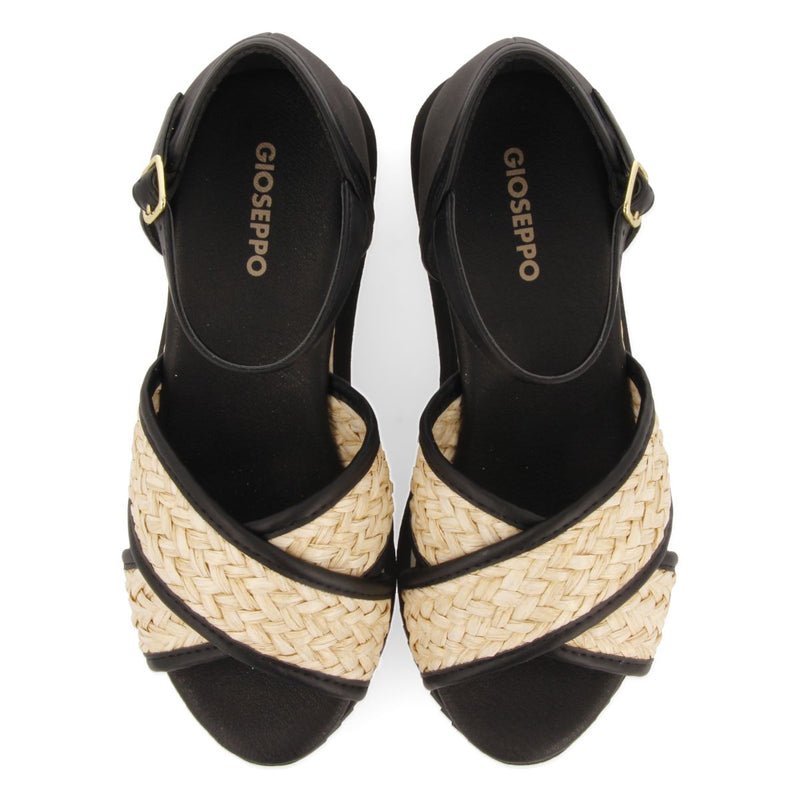 SANDALIAS DEPORTIVAS NEGRAS CON CUÑA PARA MUJER RINSEY