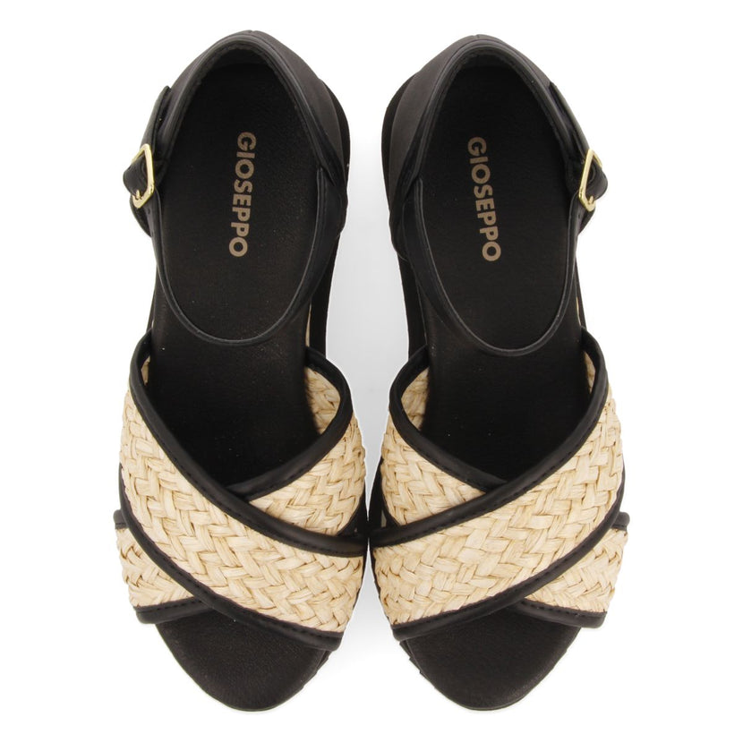 SANDALIAS DEPORTIVAS NEGRAS CON CUÑA PARA MUJER RINSEY