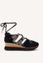 SNEAKERS ABIERTOS NEGROS TIPO ESPADRILLE CON CUÑA PARA MUJER IONA