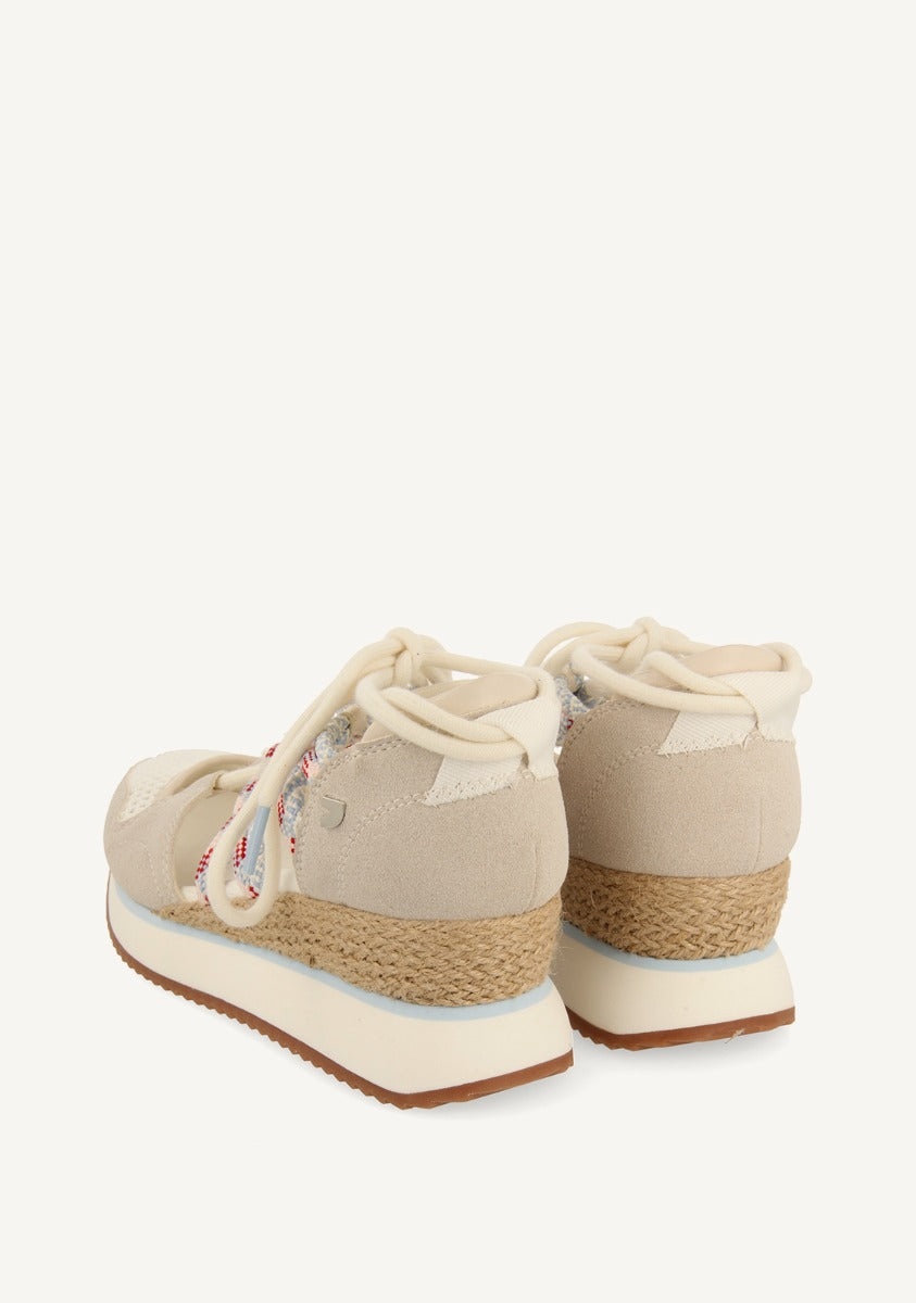 SNEAKERS ABIERTOS OFF-WHITE TIPO ESPADRILLE CON CUÑA PARA MUJER IONA
