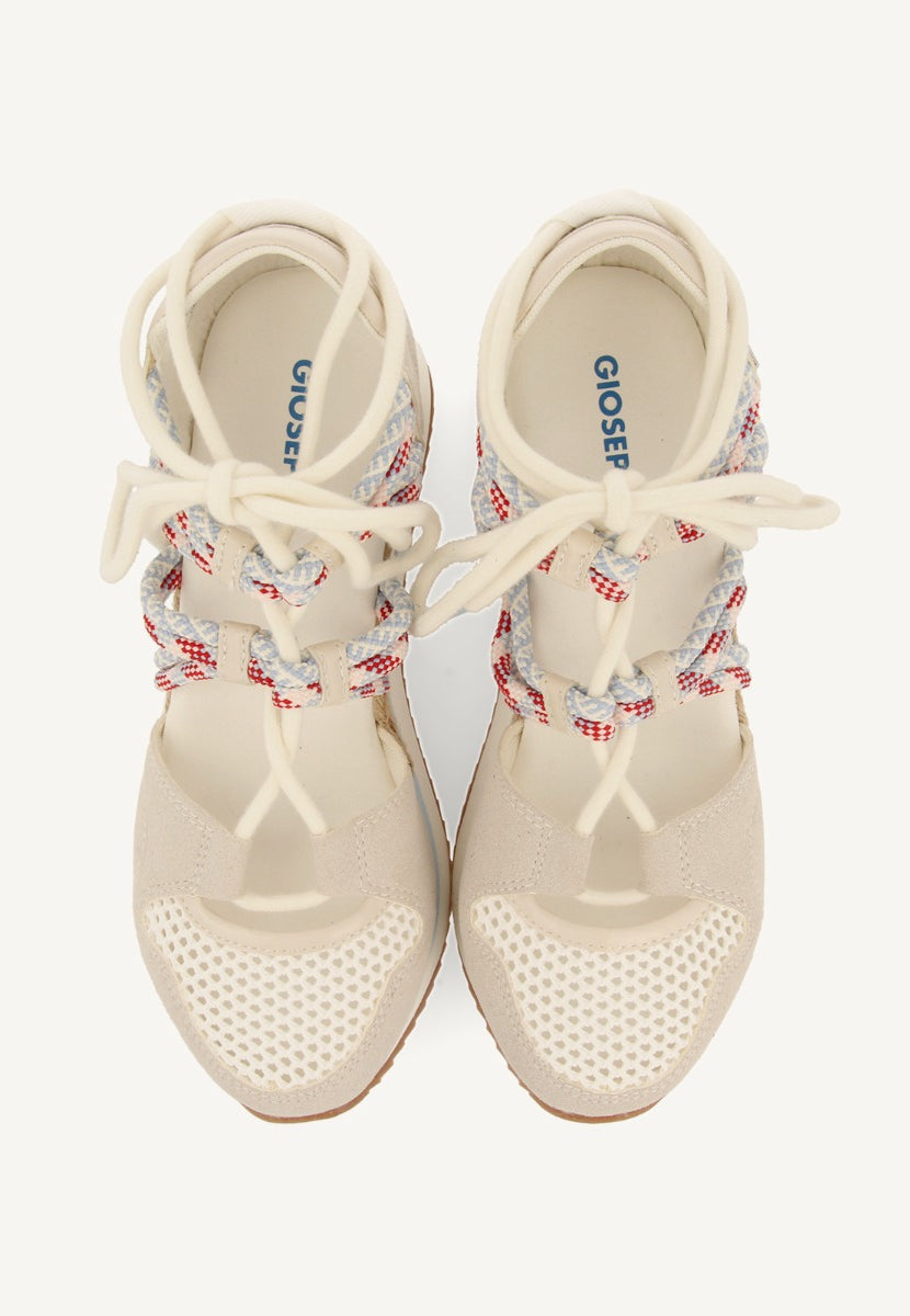 OFF-WHITE OPEN SNEAKERS ESPADRILLE STYLE WITH WEDGE FOR WOMEN IONA