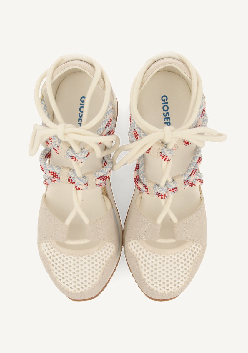 SNEAKERS ABIERTOS OFF-WHITE TIPO ESPADRILLE CON CUÑA PARA MUJER IONA