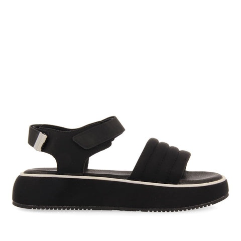 SANDALIAS DEPORTIVAS COLOR NEGRO CON PLATAFORMA PARA MUJER CHEVAL