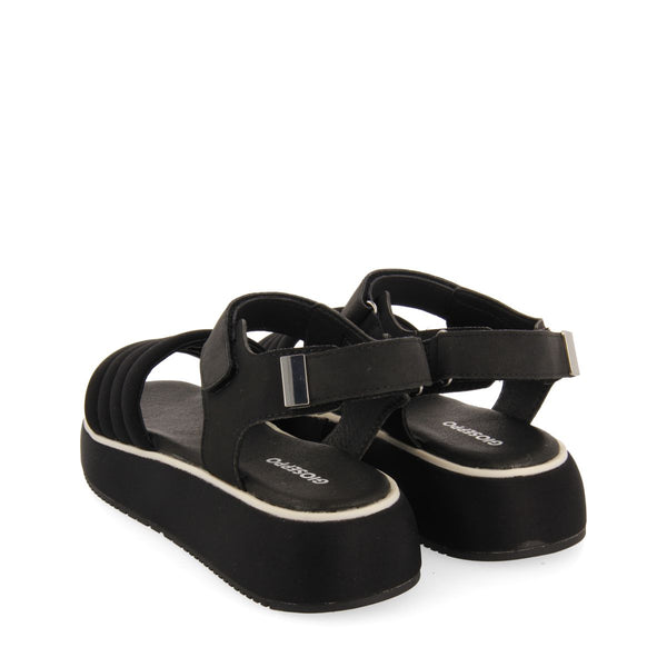 SANDALIAS DEPORTIVAS COLOR NEGRO CON PLATAFORMA PARA MUJER CHEVAL