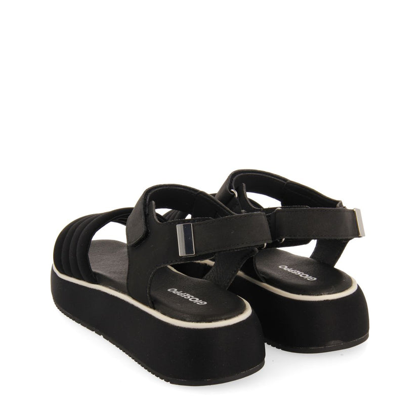 SANDALIAS DEPORTIVAS COLOR NEGRO CON PLATAFORMA PARA MUJER CHEVAL