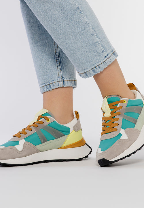 SNEAKERS TURQUESA CON DETALLES MULTICOLOR PARA MUJER ADAIR