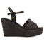SANDALIAS DE RAFIA COLOR NEGRO CON CUÑA Y PLATAFORMA PARA MUJER ALLKAJ