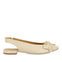 BAILARINAS DESTALONADAS DE PIEL COLOR OFF-WHITE CON DETALLE DE LAZO PARA MUJER KALLMET