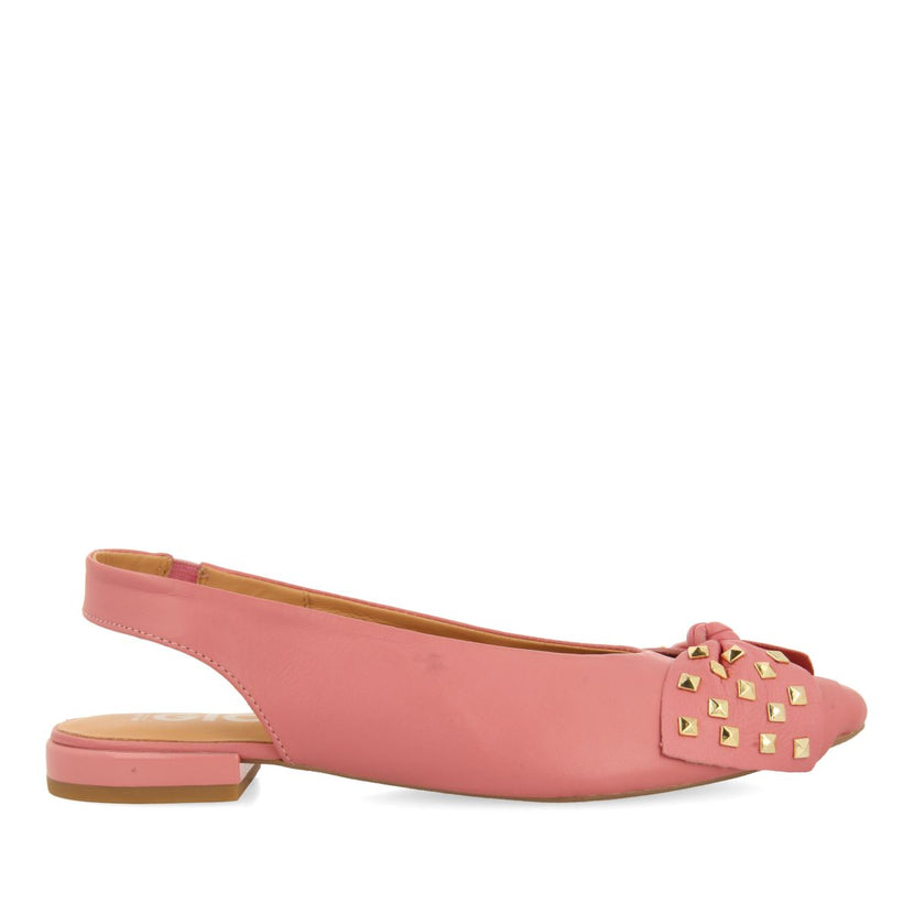 BAILARINAS DESTALONADAS DE PIEL COLOR ROSA CON DETALLE DE LAZO PARA MUJER KALLMET