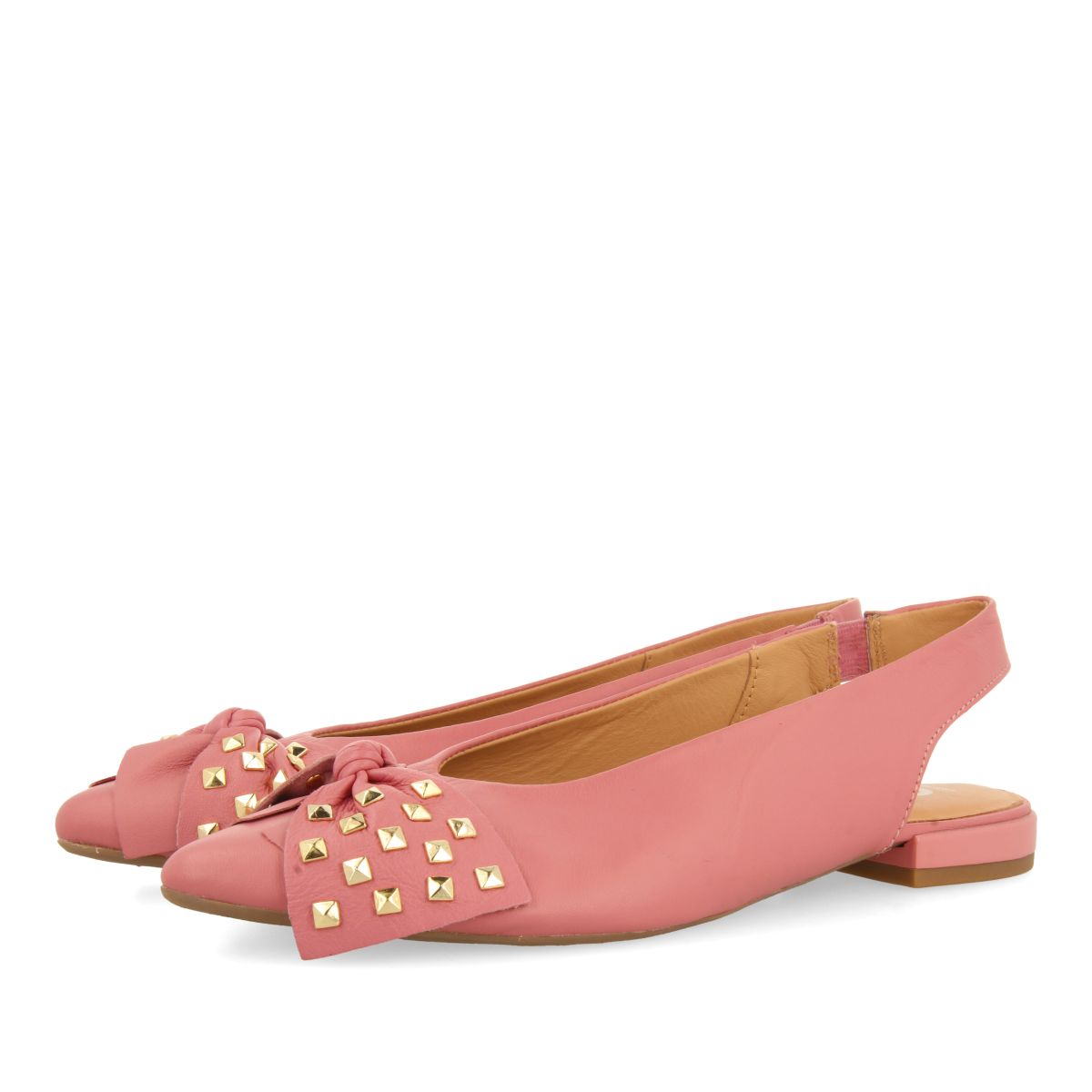 BAILARINAS DESTALONADAS DE PIEL COLOR ROSA CON DETALLE DE LAZO PARA MUJER KALLMET