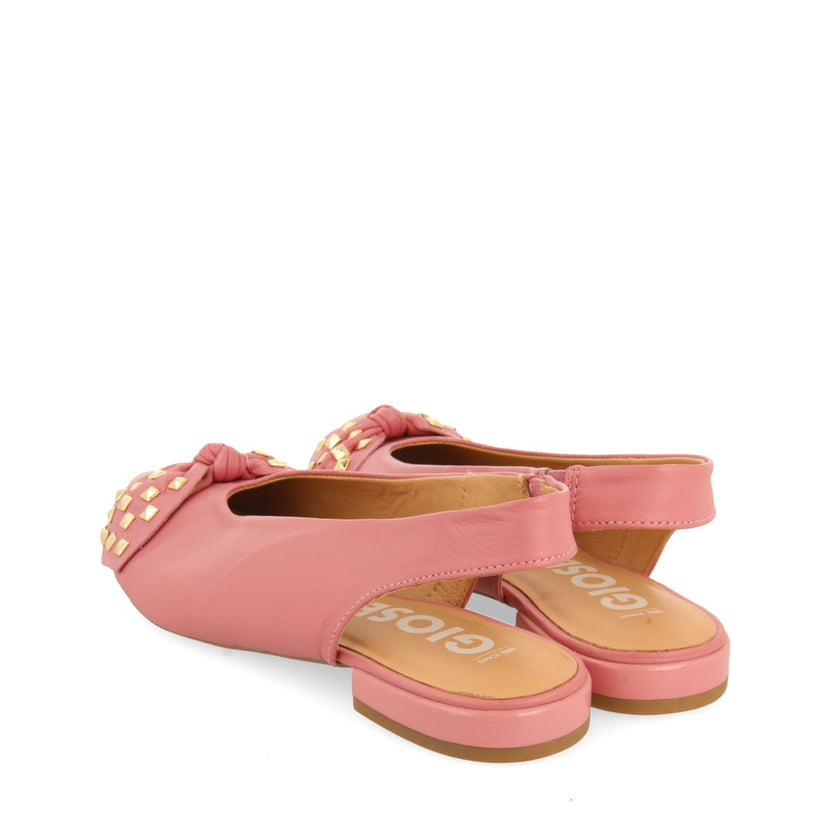 BAILARINAS DESTALONADAS DE PIEL COLOR ROSA CON DETALLE DE LAZO PARA MUJER KALLMET