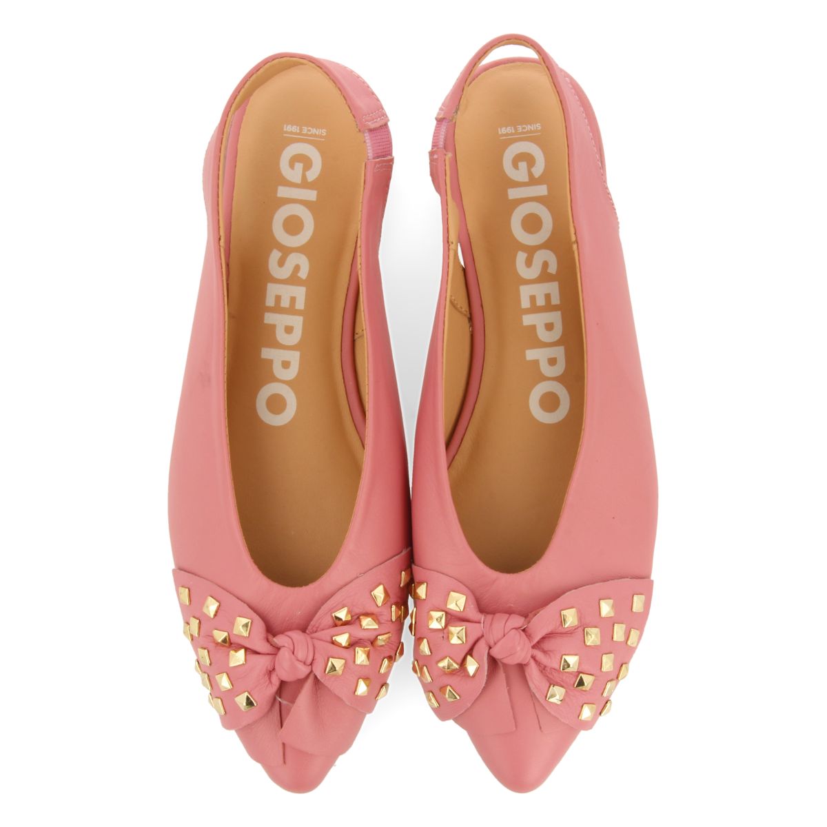 BAILARINAS DESTALONADAS DE PIEL COLOR ROSA CON DETALLE DE LAZO PARA MUJER KALLMET