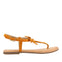 SANDALIAS NARANJAS DE PIEL CON ADORNO DE FLOR PARA MUJER VELCAN