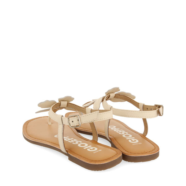 SANDALIAS OFF-WHITE DE PIEL CON ADORNO DE FLOR PARA MUJER VELCAN
