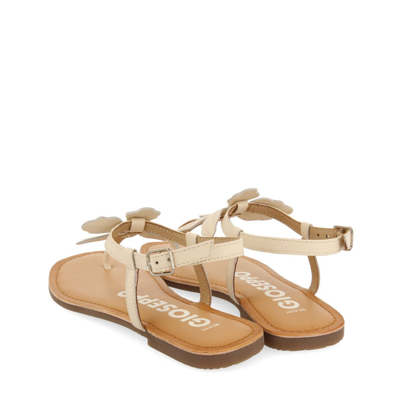SANDALIAS OFF-WHITE DE PIEL CON ADORNO DE FLOR PARA MUJER VELCAN