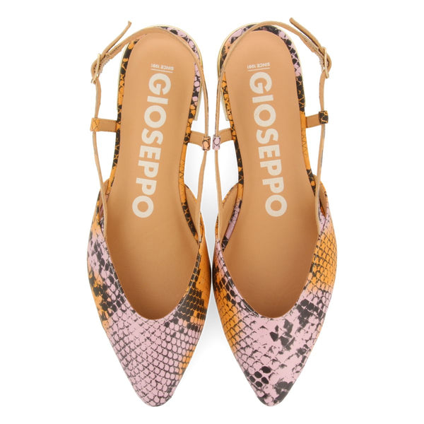 BALLERINES DÉTALONNÉES À BOUT FIN EN CUIR AVEC IMPRIMÉ SERPENT MULTICOLORE POUR FEMME LASCARI