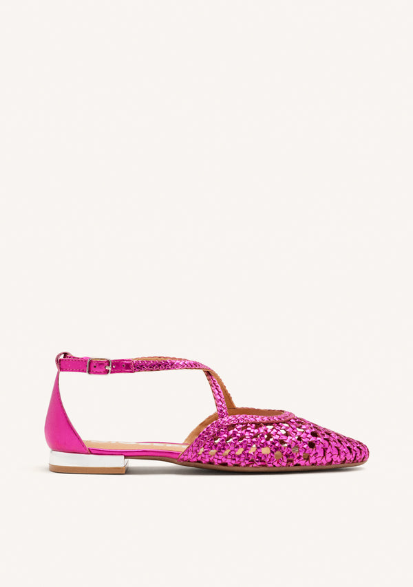 BAILARINAS DE PIEL COLOR FUCSIA CON TRENZADOS PARA MUJER LESKOVIC