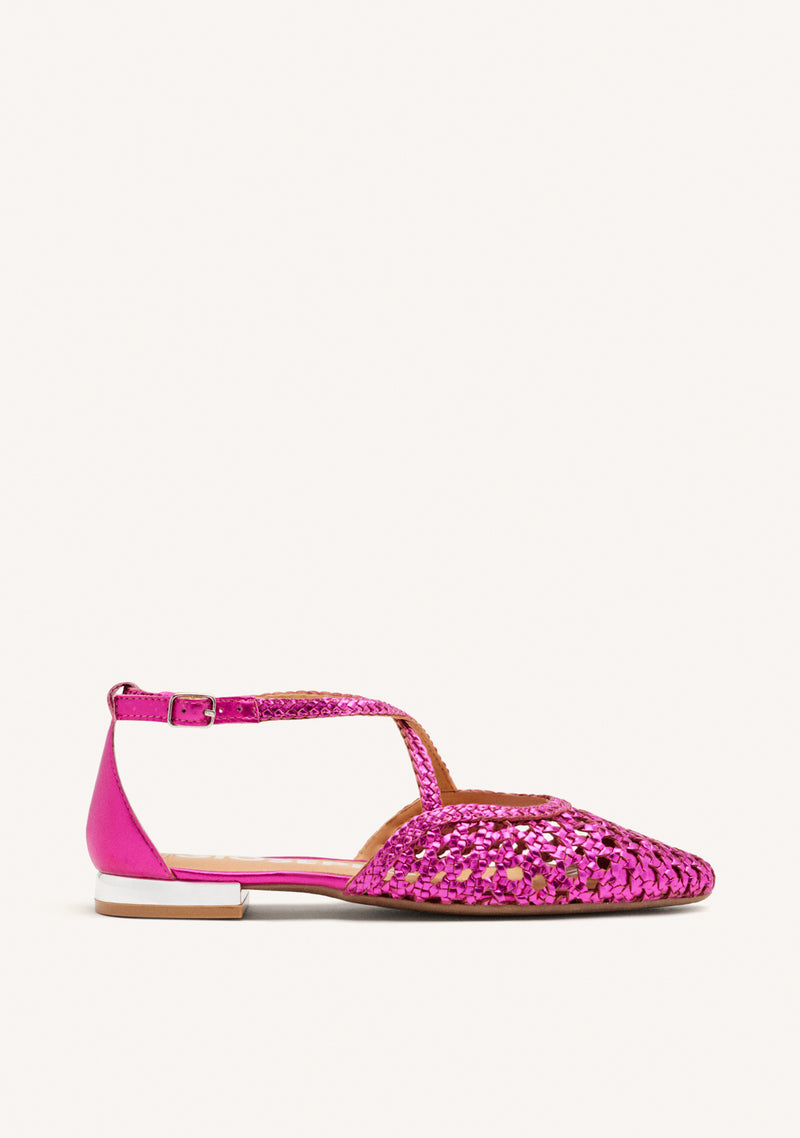 BAILARINAS DE PIEL COLOR FUCSIA CON TRENZADOS PARA MUJER LESKOVIC