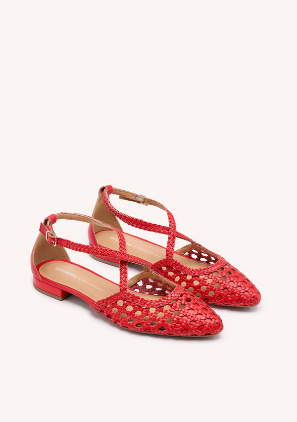 LEATHER BALLERINAS WITH BRAIDED DETAIL FOR WOMEN LESKOVIC