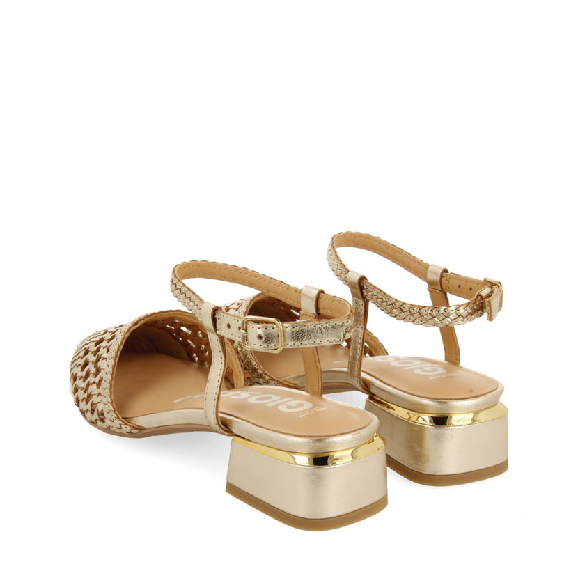 BALLERINES EN CUIR TRESSÉ DE COULEUR PLATINE POUR FEMME MINEO