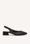 BLACK LEATHER BRAIDED BALLERINAS FOR WOMEN PISKOVE