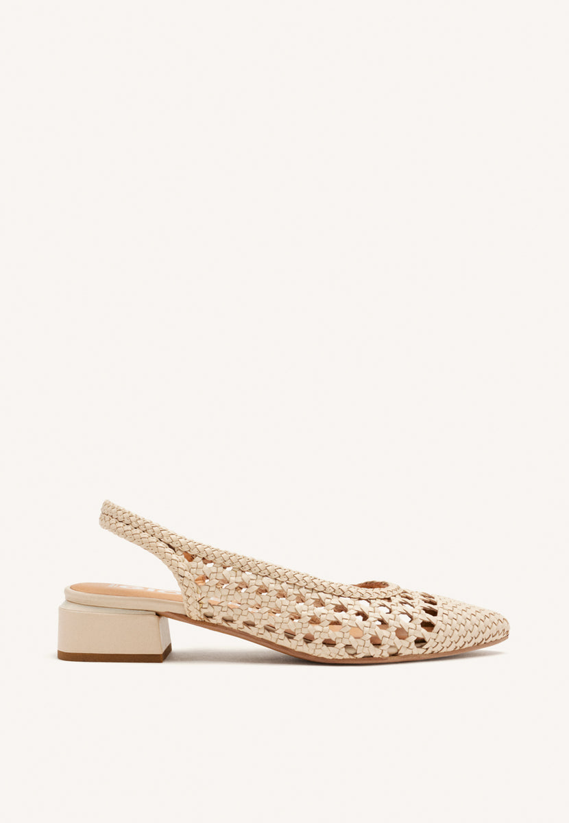 BAILARINAS TRENZADAS DE PIEL EN COLOR OFF-WHITE PARA MUJER PISKOVE
