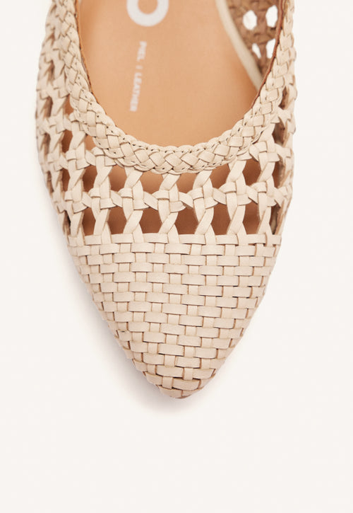 SABRINAS TRANÇADAS DE PELE EM OFF-WHITE PARA MULHER PISKOVE