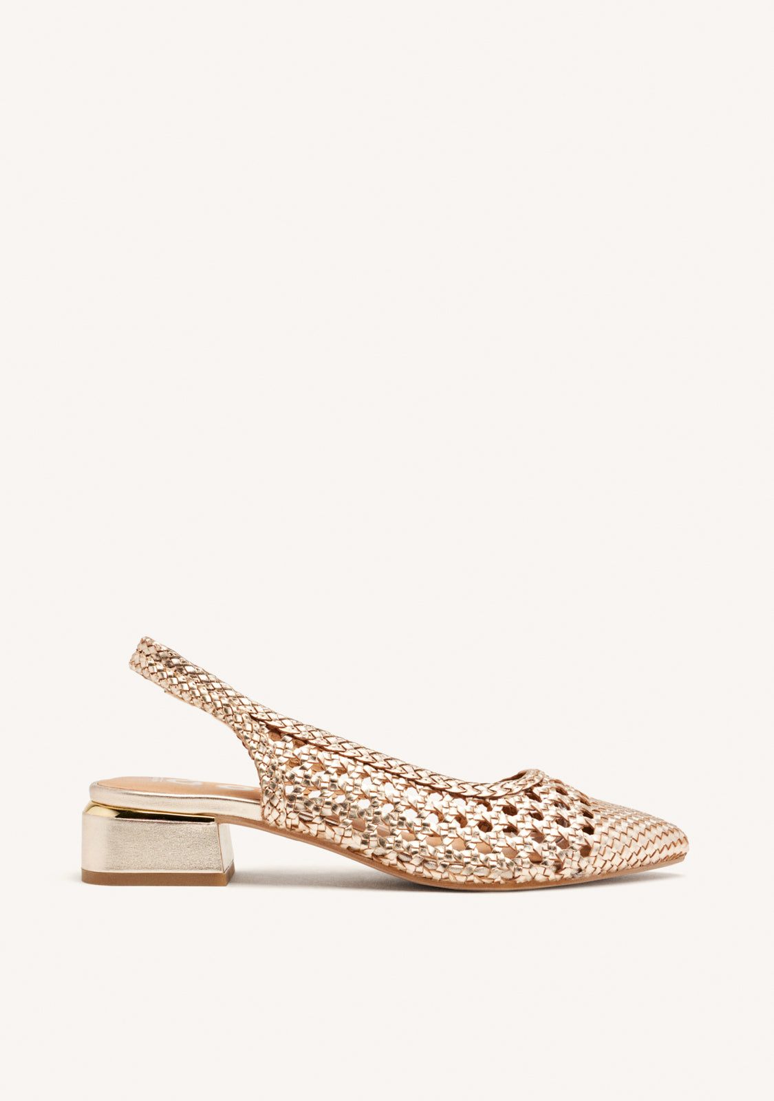 PLATINUM COLORED BRAIDED LEATHER BALLERINAS FOR WOMEN PISKOVE