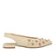 BAILARINAS DESTALONADAS EN PIEL COLOR OFF-WHITE CON DETALLE DE TACHAS PARA MUJER DAKOVO
