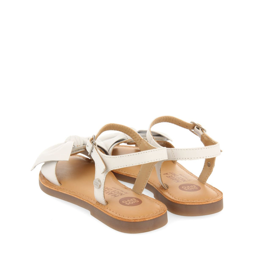 SANDALES BLANCHES EN CUIR AVEC NOEUD POUR FILLE ET GARÇON VARZIM
