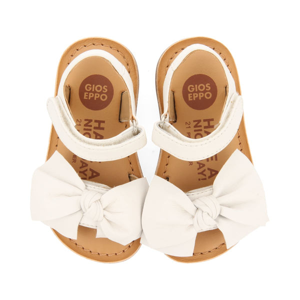 SANDALI BIANCHI IN PELLE CON FIOCCO PER BAMBINO ITALA