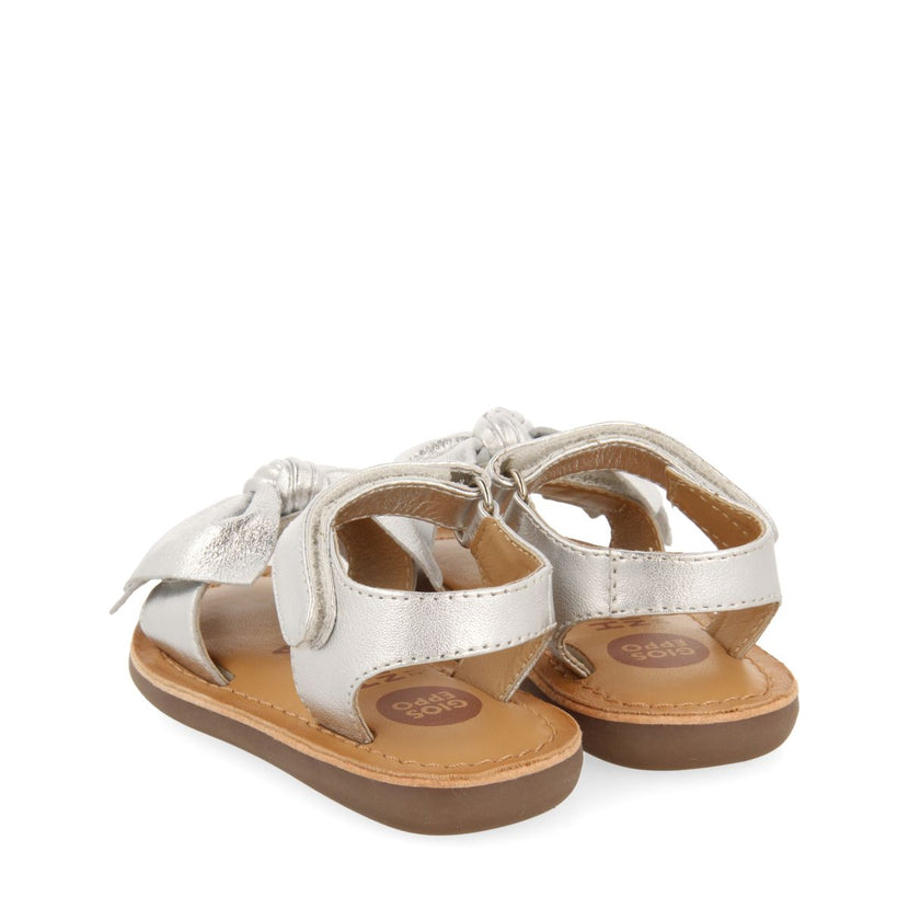 SANDALI ARGENTATI IN PELLE CON FIOCCO PER BAMBINO ITALA