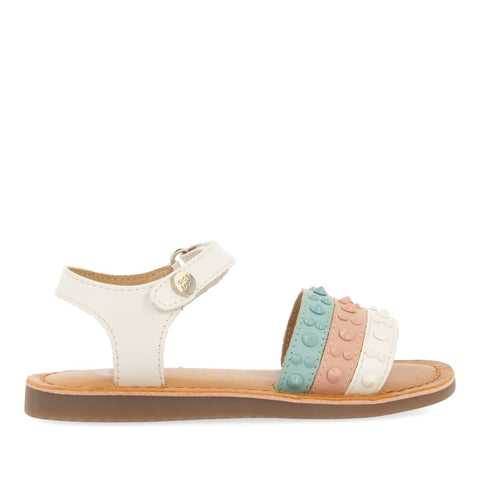 MULTICOLOR LEATHER SANDALS WITH STUDS FOR GIRLS AND BOYS TROINA