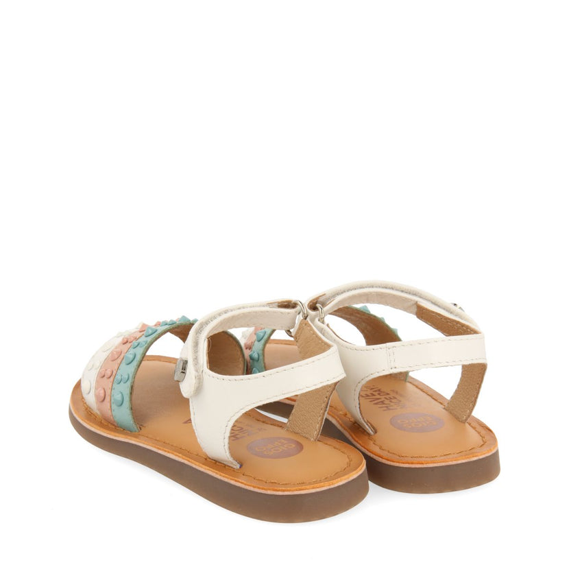 MULTICOLOR LEATHER SANDALS WITH STUDS FOR GIRLS AND BOYS TROINA