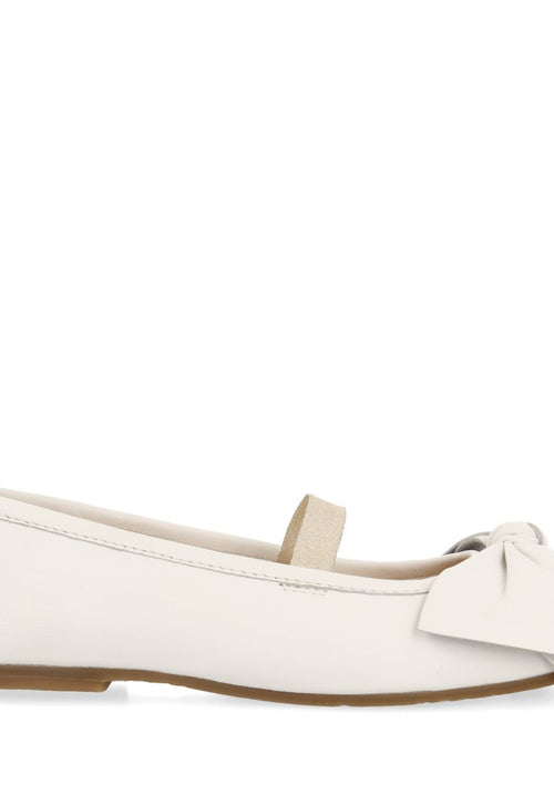 OFF-WHITE SKIN BALLET FLATS WITH BOW FOR GIRL AND BOY TUDY