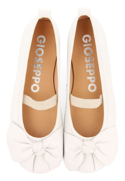OFF-WHITE SKIN BALLET FLATS WITH BOW FOR GIRL AND BOY TUDY