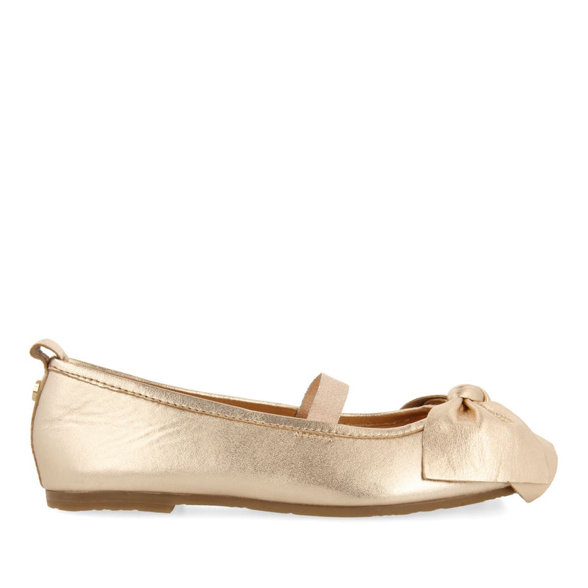 PINK GOLD SKIN BALLET FLATS WITH BOW FOR GIRL AND BOY TUDY