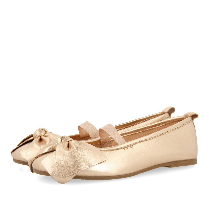 PINK GOLD SKIN BALLET FLATS WITH BOW FOR GIRL AND BOY TUDY