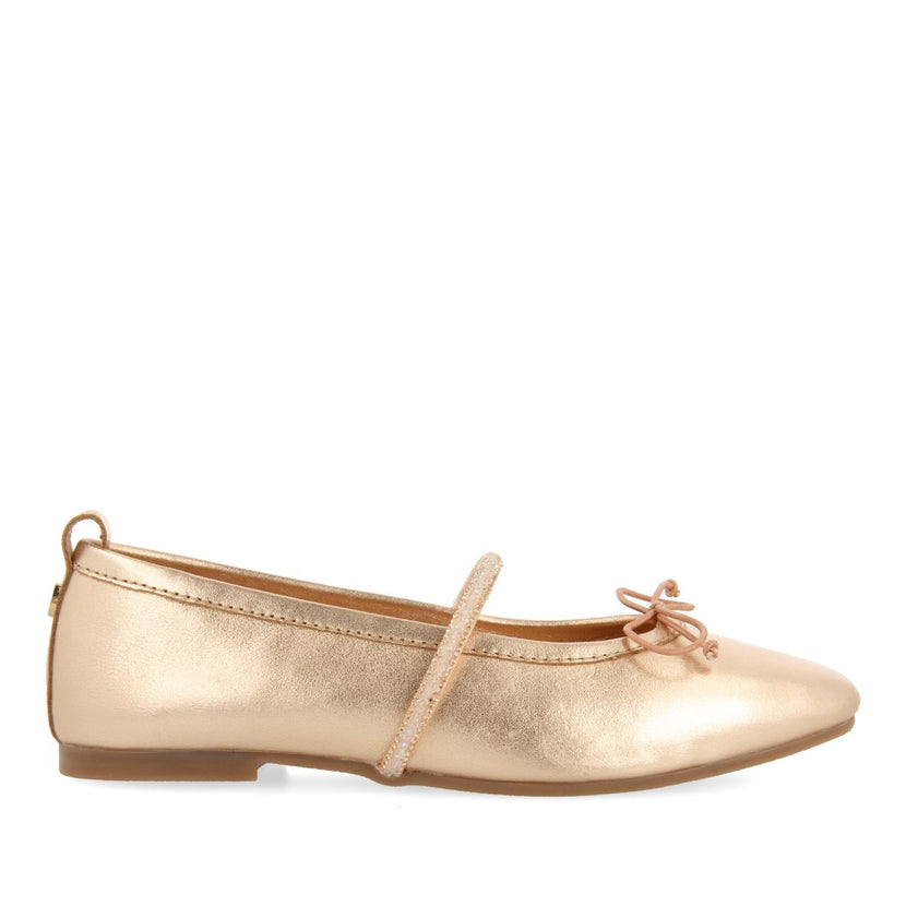 PINK GOLD SKIN BALLET FLATS WITH EMBELLISHMENTS FOR GIRL AND BOY DERJAN