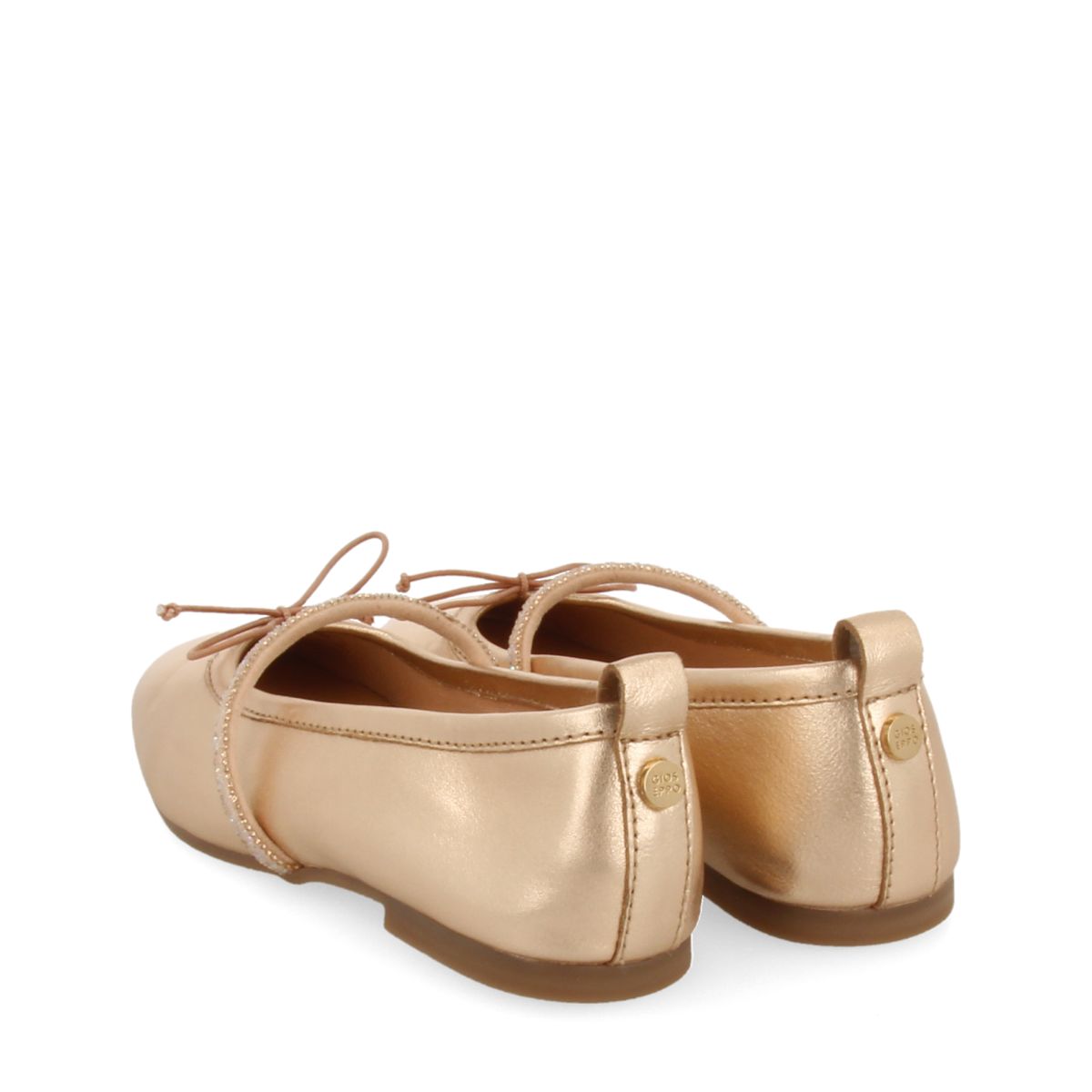 SCARPE DA BALLO COLOR ORO ROSA IN PELLE CON STRASS PER RAGAZZA E RAGAZZO DERJAN