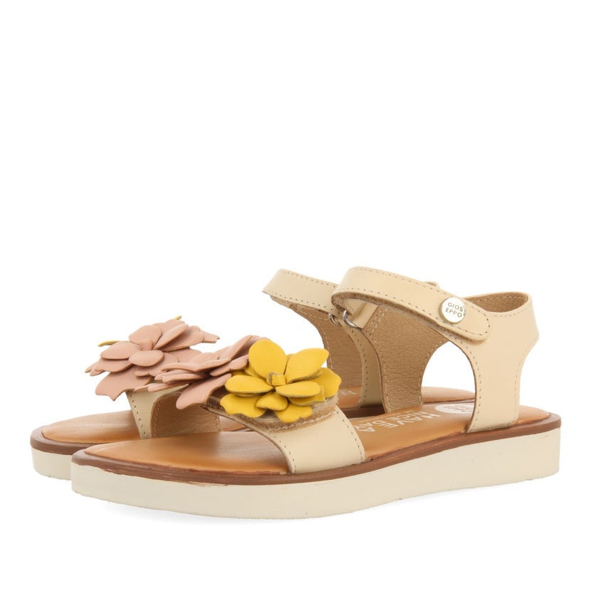 MULTICOLOR LEATHER SANDALS WITH FLOWER DECORATION FOR GIRL AND BOY NEHALEM