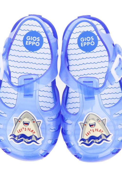BLUE CRAB SHOES WITH SHARK PATCH FOR BABY KRUME