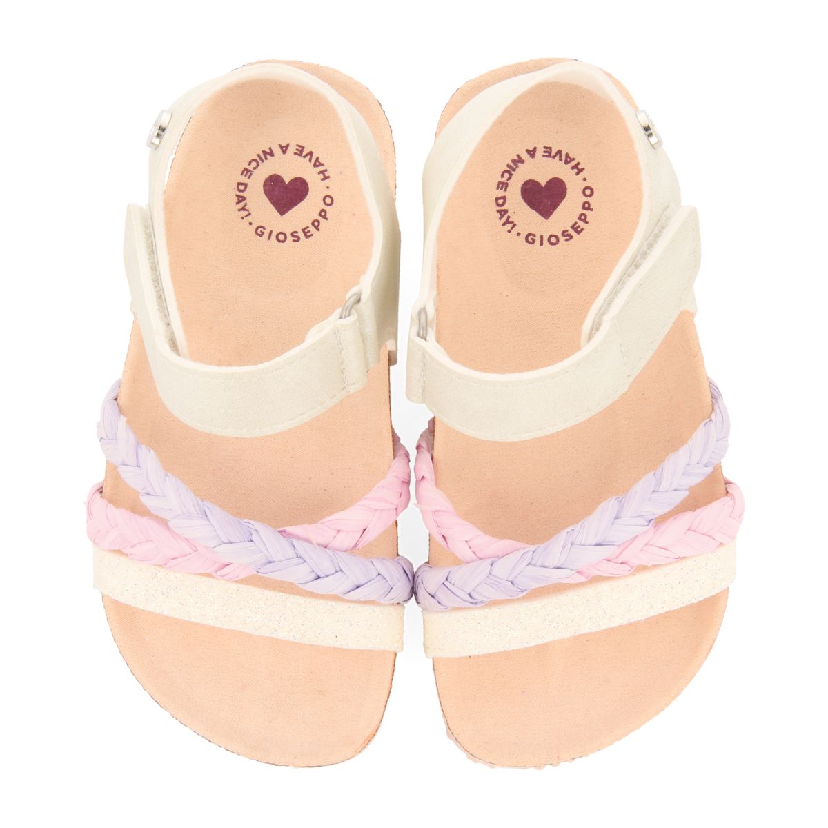 CHANCLAS DE SUELA BIO MULTICOLOR CON DETALLES EN GLITTER Y TRENZADO EN RAFIA PARA NIÑA Y NIÑO DELIA