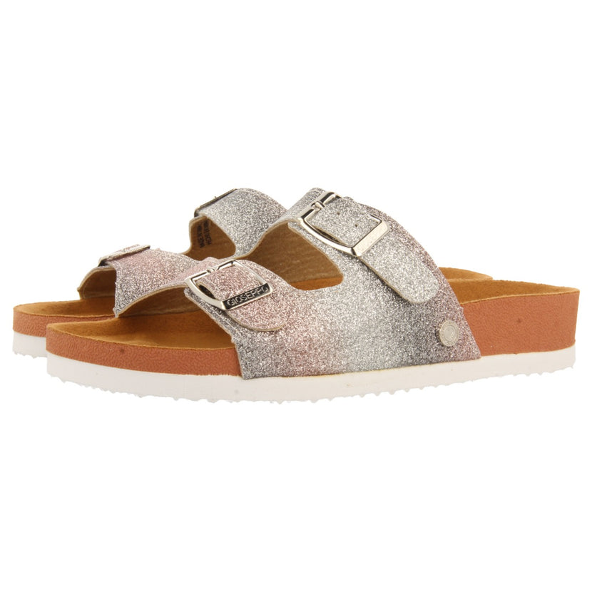 TONGS EN SEMELLE BIO MULTICOLORE AVEC PAILLETTES POUR FILLE ET GARÇON GRUISSAN