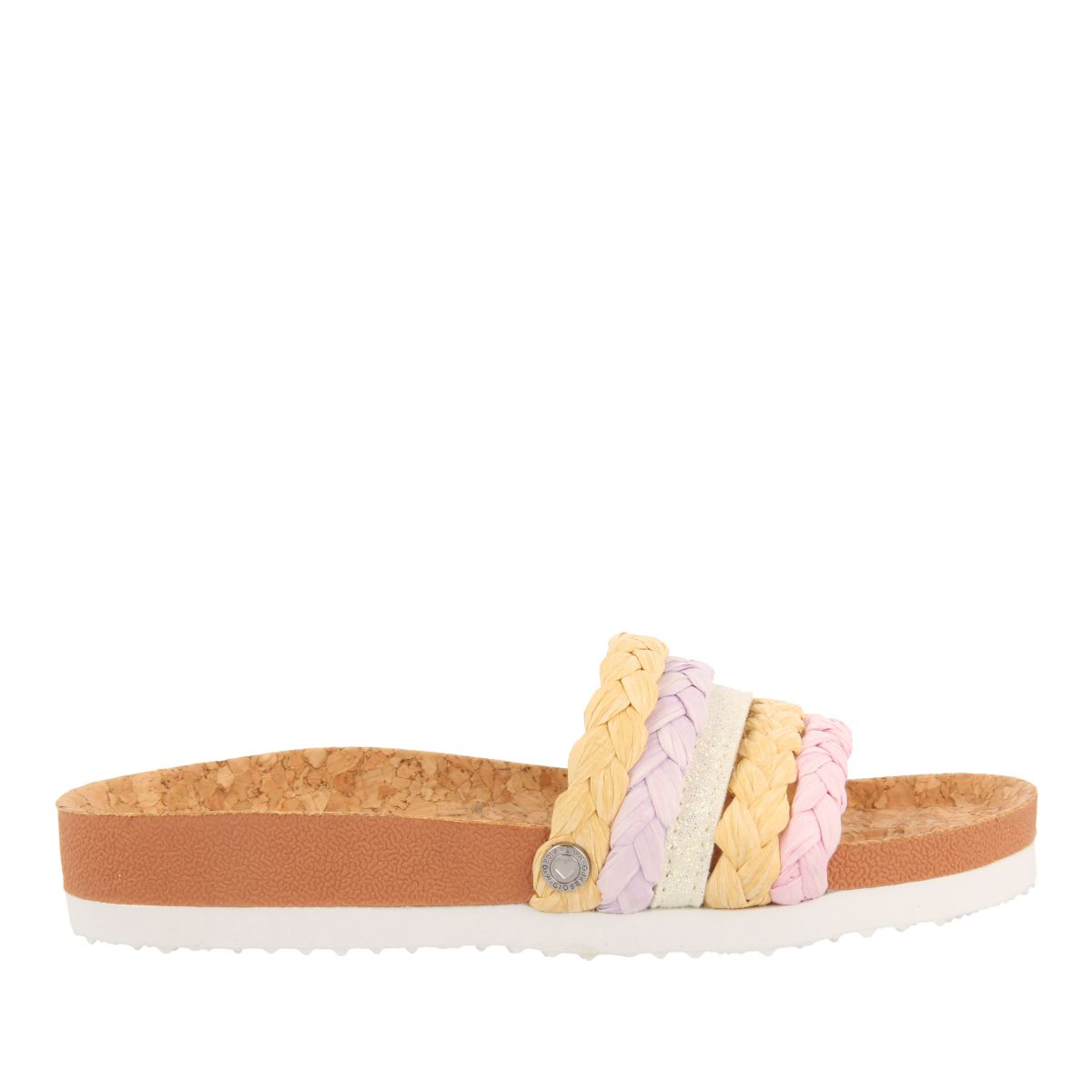 BIO MULTICOLOR SOLE FLIP-FLOPS WITH RAFFIA BRAIDING AND GLITTER DETAILS FOR GIRLS AND BOYS KATUND